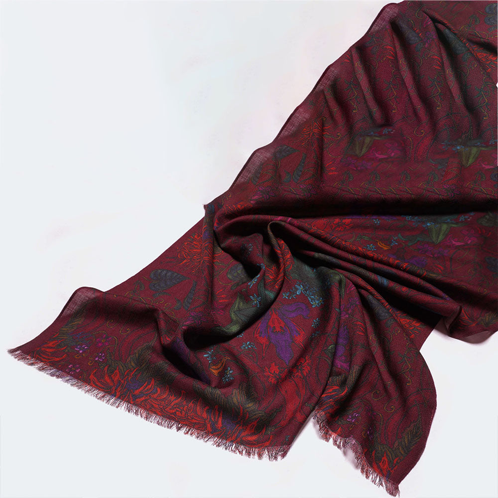 Wrap yourself in luxury with the botanical silk/wool women's scarf, perfect for any occasion. Add sophistication to any outfit. Shop Now!