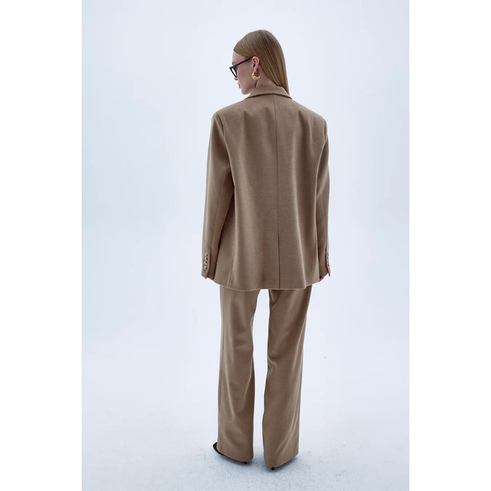 Boxy Blazer Jacket in Camel