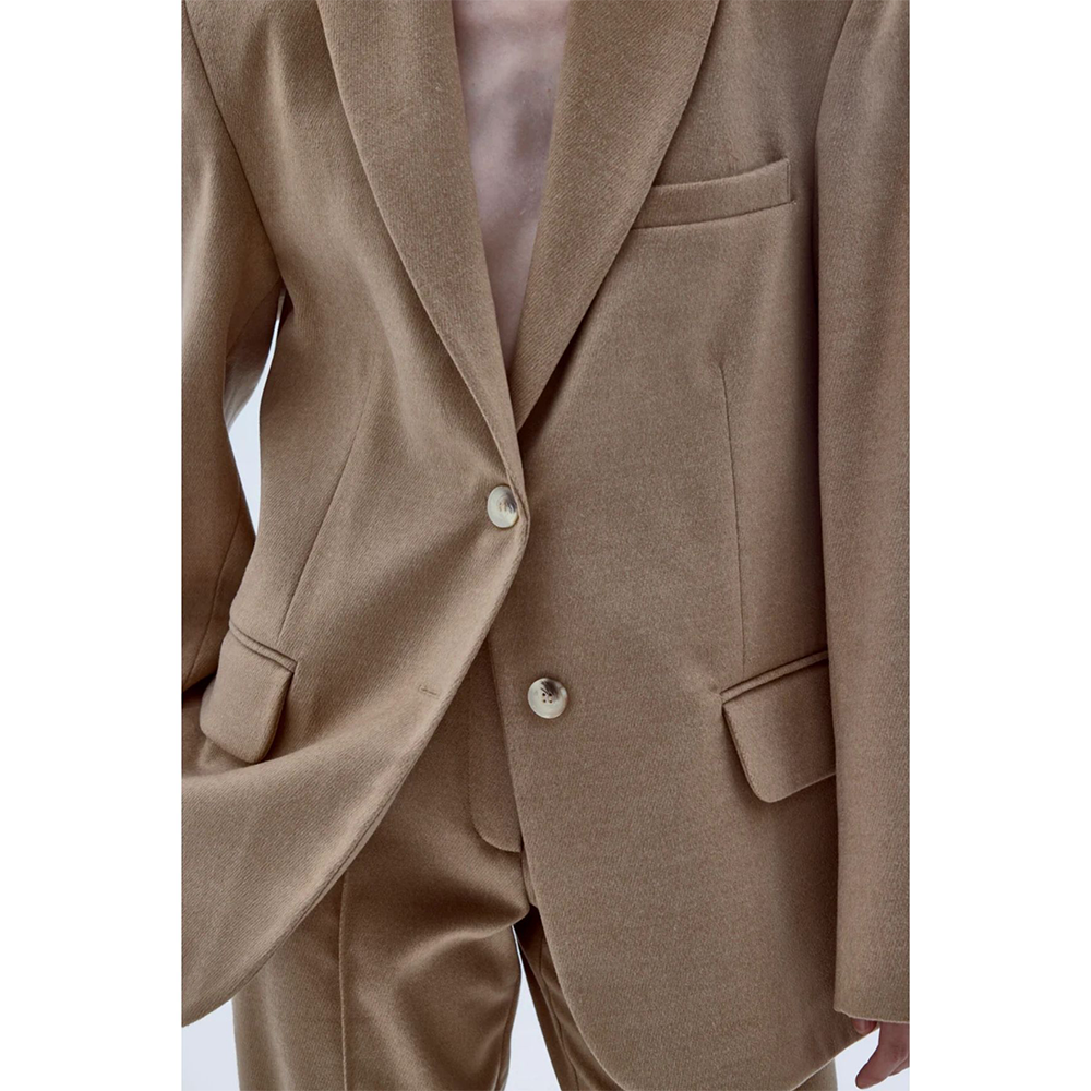 Boxy Blazer Jacket in Camel