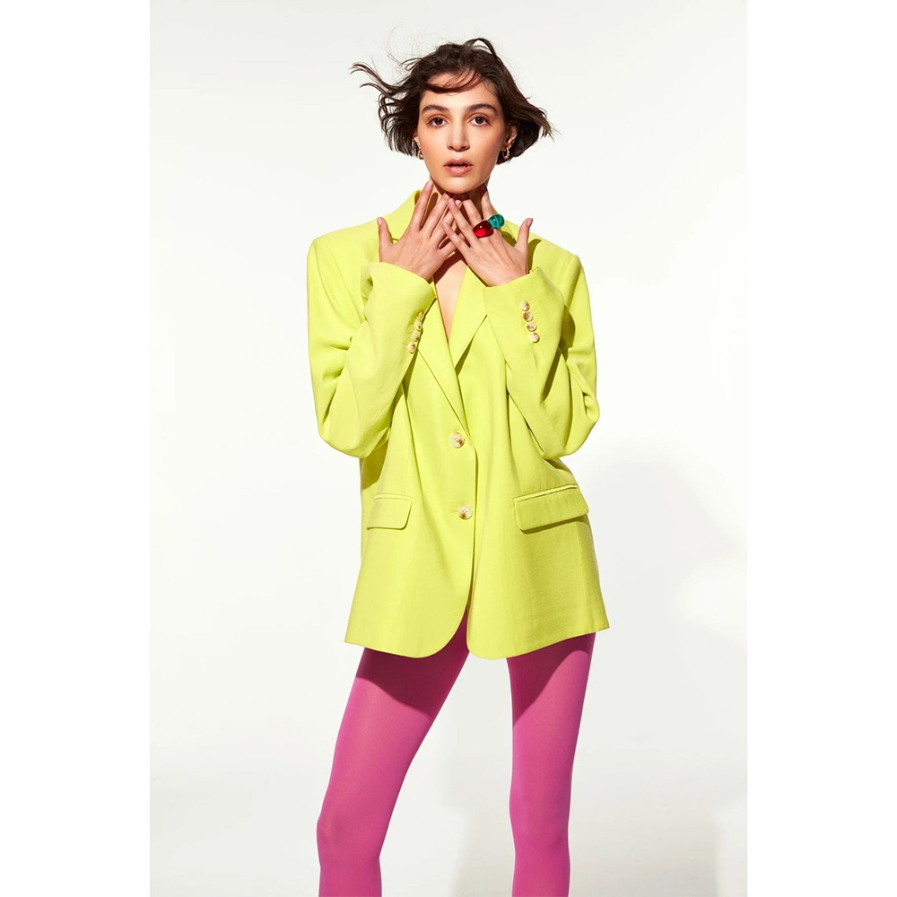 Boxy Oversize Blazer in Lime