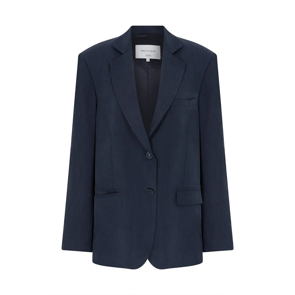 Boxy Oversize Blazer in Navy Blue
