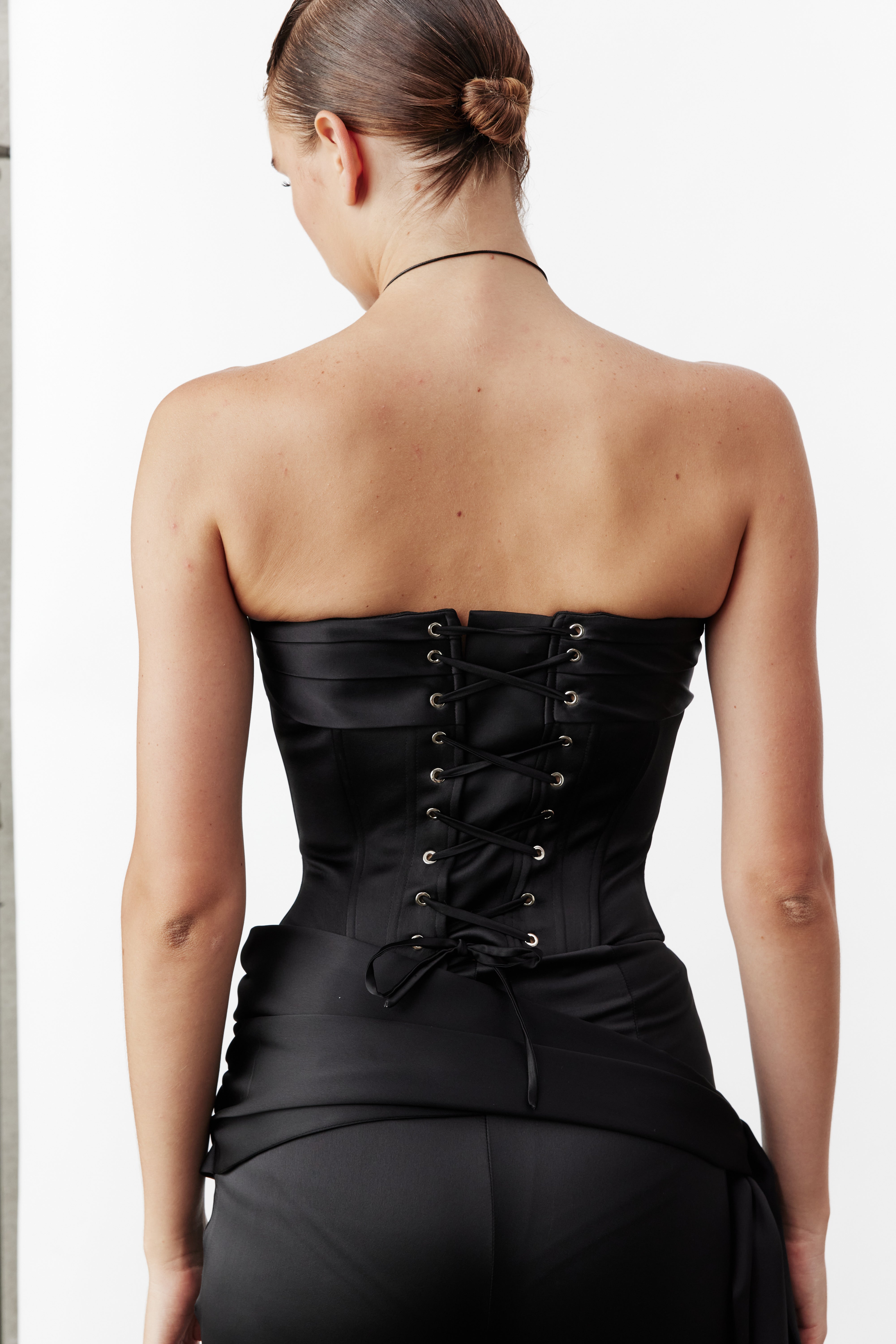 Bridget Satin Corset In Black