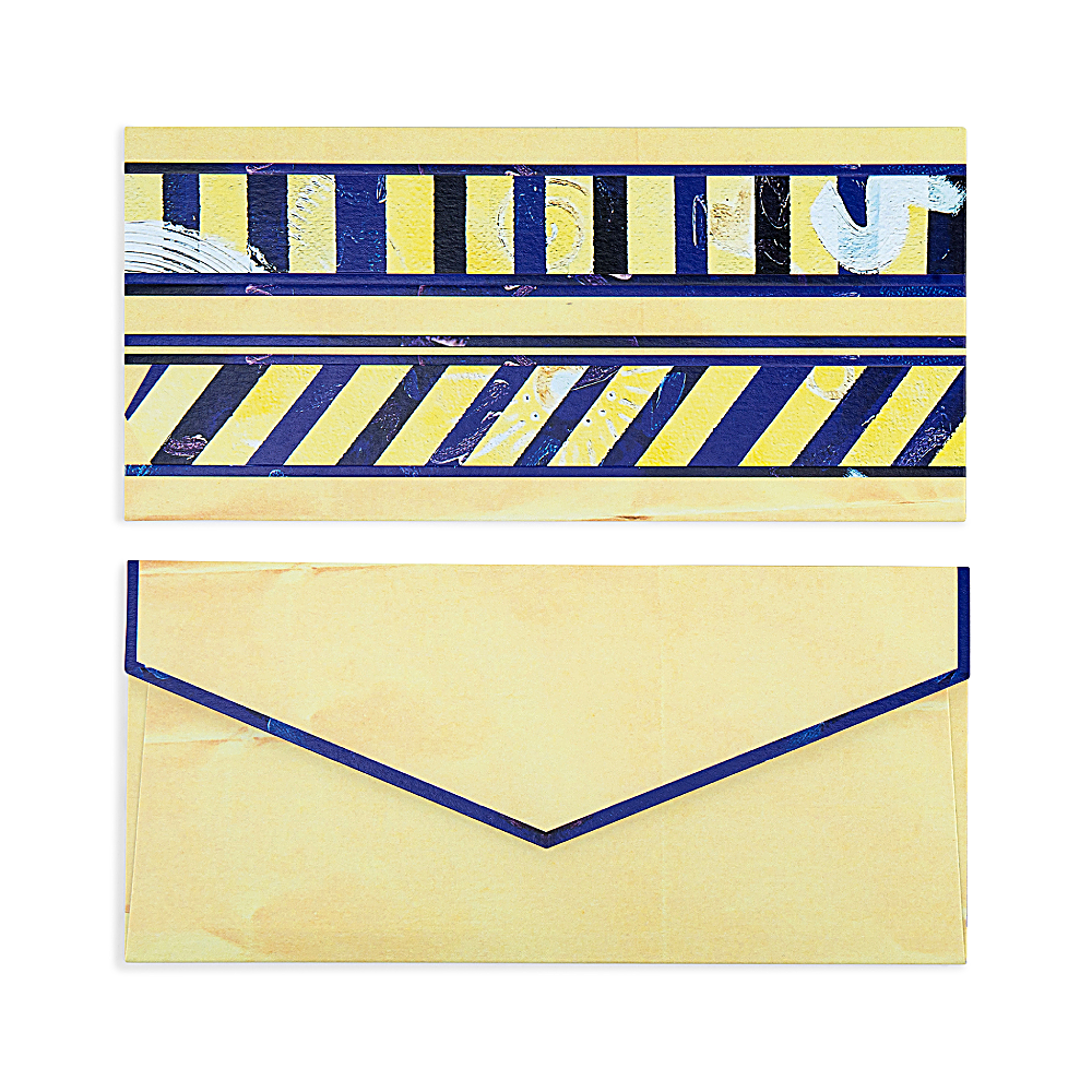 Discover Charm Pockets Envelopes at The Luxe Maison, featuring blue stripes, seven symbolic charms, and premium textured paper. Pack of 10, made in Dubai.