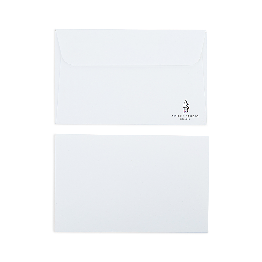 Discover Charm Pockets Envelopes at The Luxe Maison, featuring blue stripes, seven symbolic charms, and premium textured paper. Pack of 10, made in Dubai.