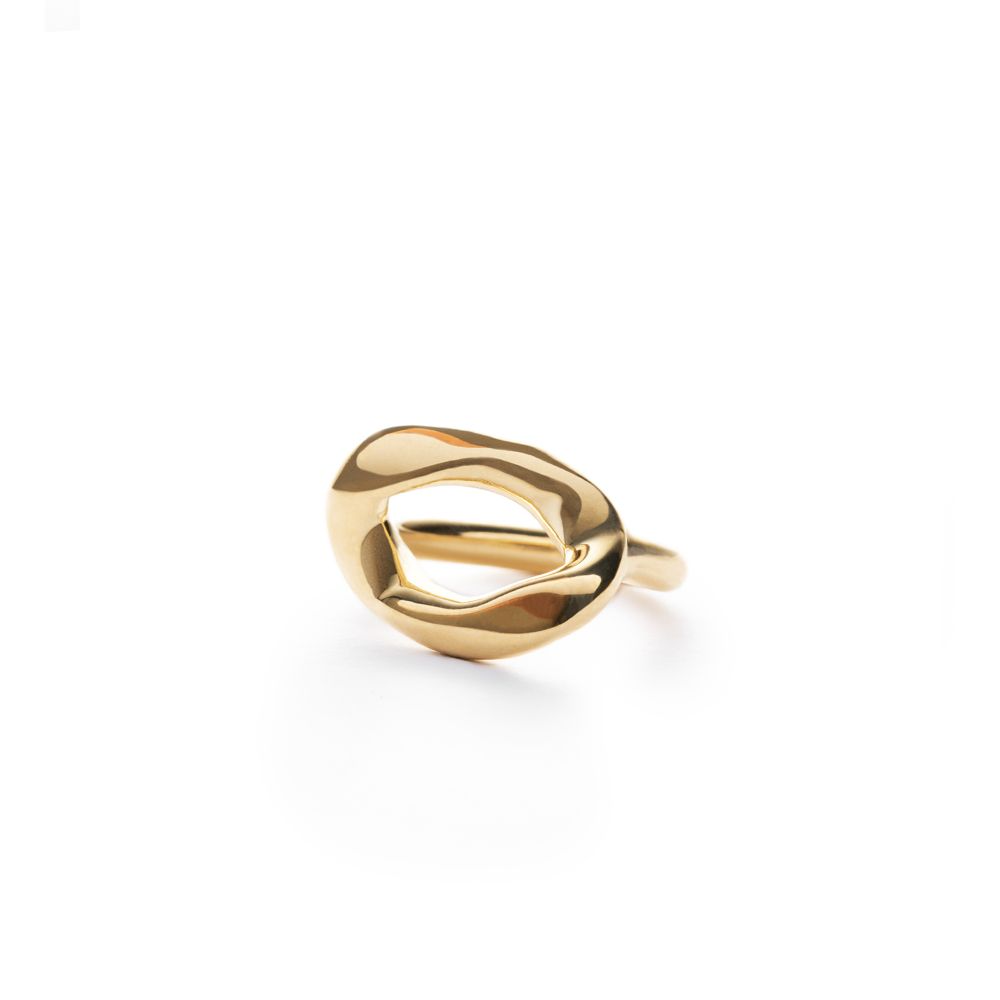 Gold or silver tone plated brass chunky chain ring.