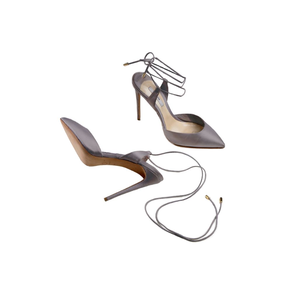 A modern interpretation of a classic pump in satin.