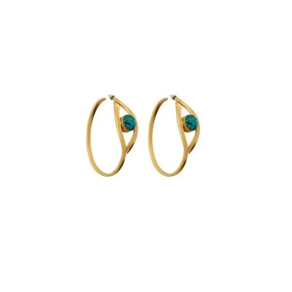  The Cleo earrings are your regular hoop with the Kasha twist, that beautiful feminine turquoise touch.