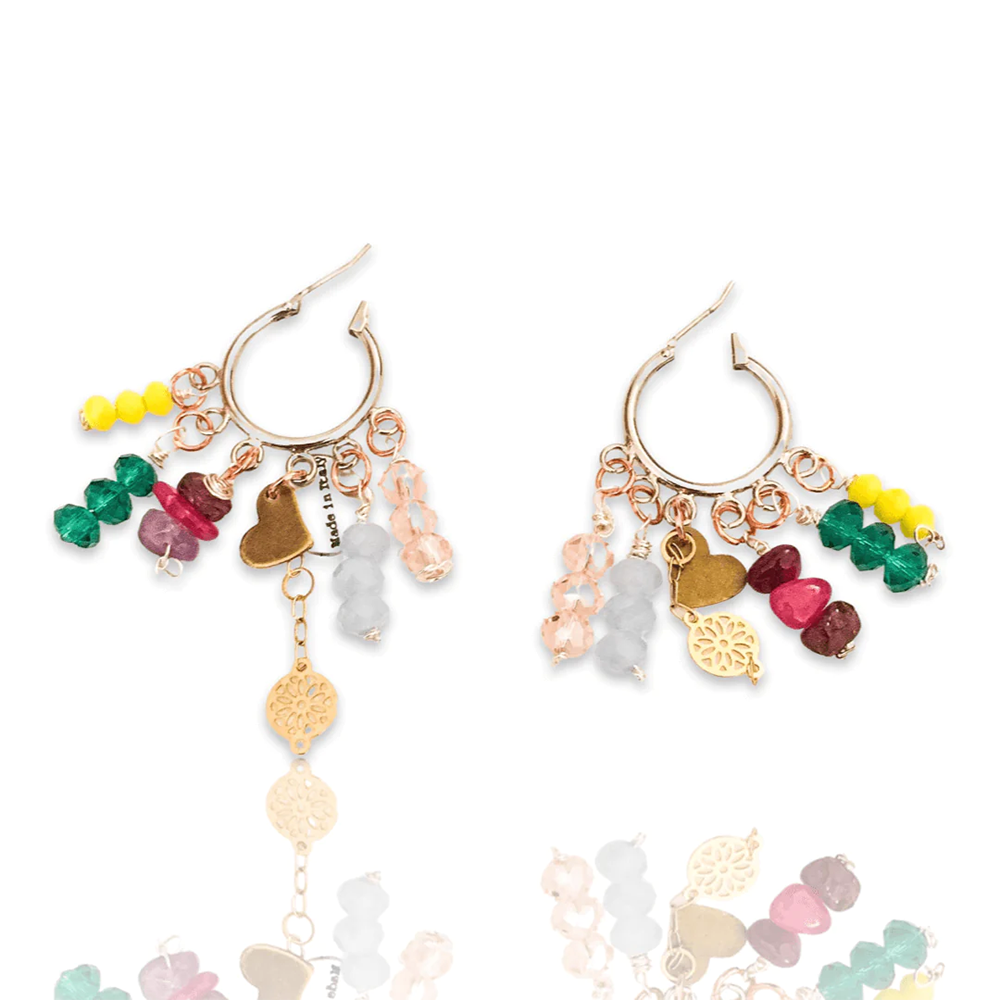 These hoop earrings are the perfect choice for who wants to wear unique, different, unusual colorful earrings. 