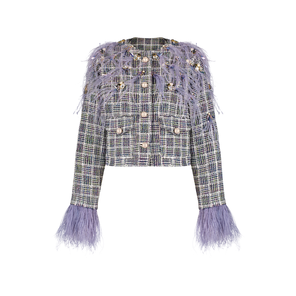 Add instant flair to your wardrobe with The Luxe Maison's Cropped Multicolor Tweed Blazer. Shop Now!