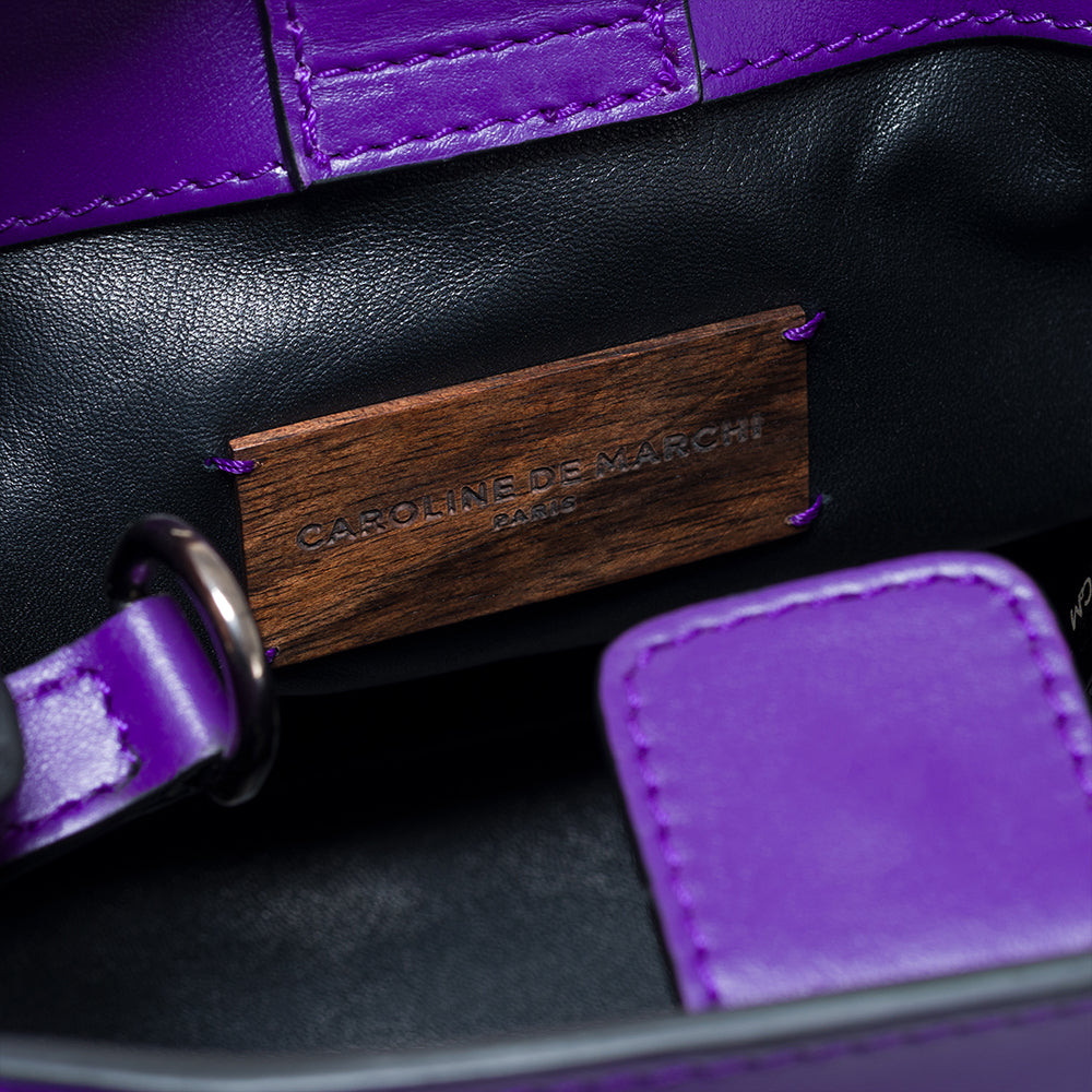 Upgrade your style with the Cubo Marmara Purple Handbag from The Luxe Maison. Perfect for online shopping! Shop Now!