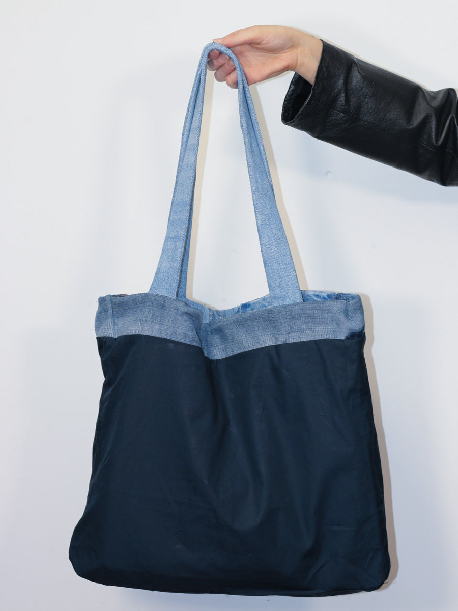 Denim Tote Bag | Patchwork Jeans Bag | Fanfare