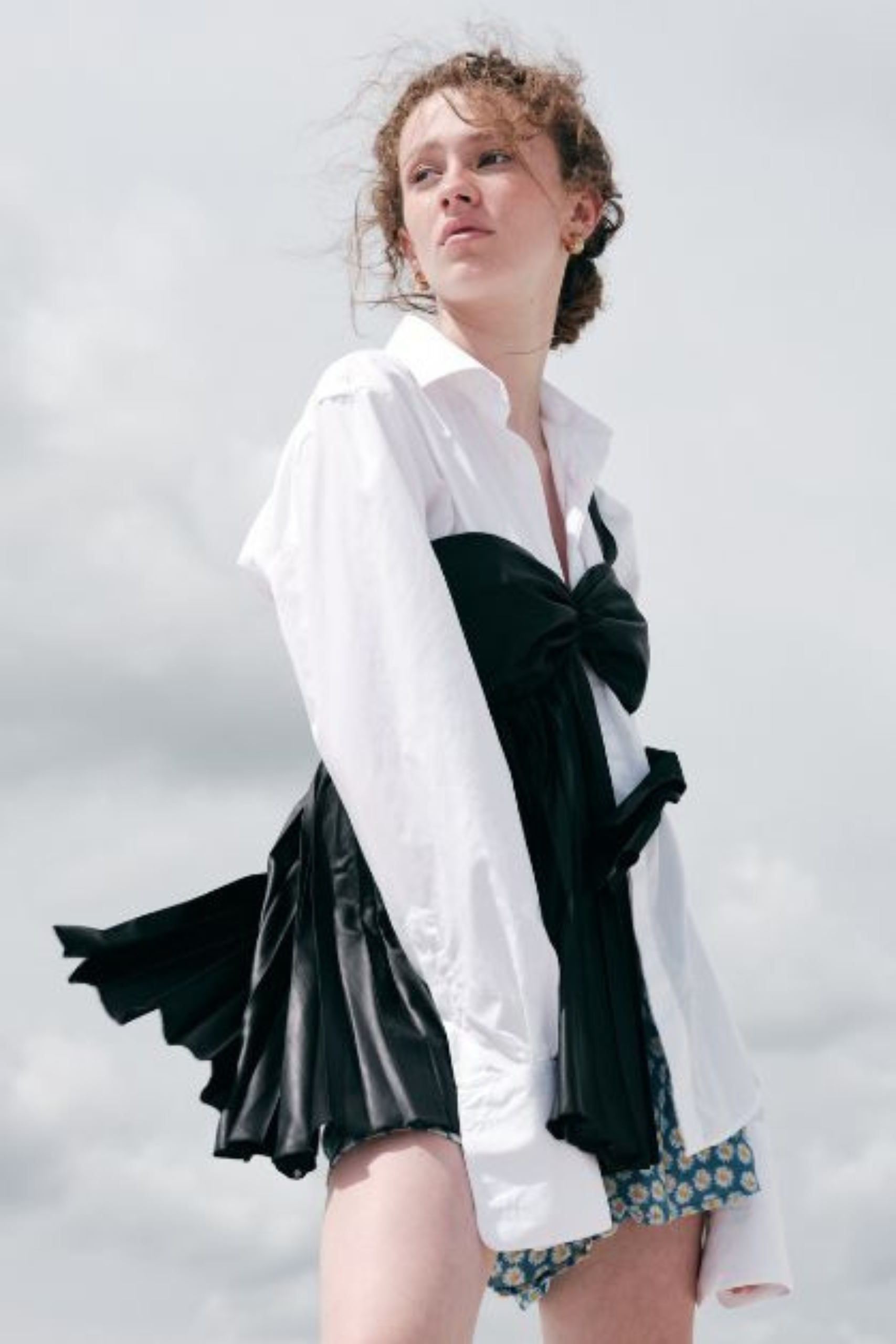 Designer black and white shirt dress by TLM