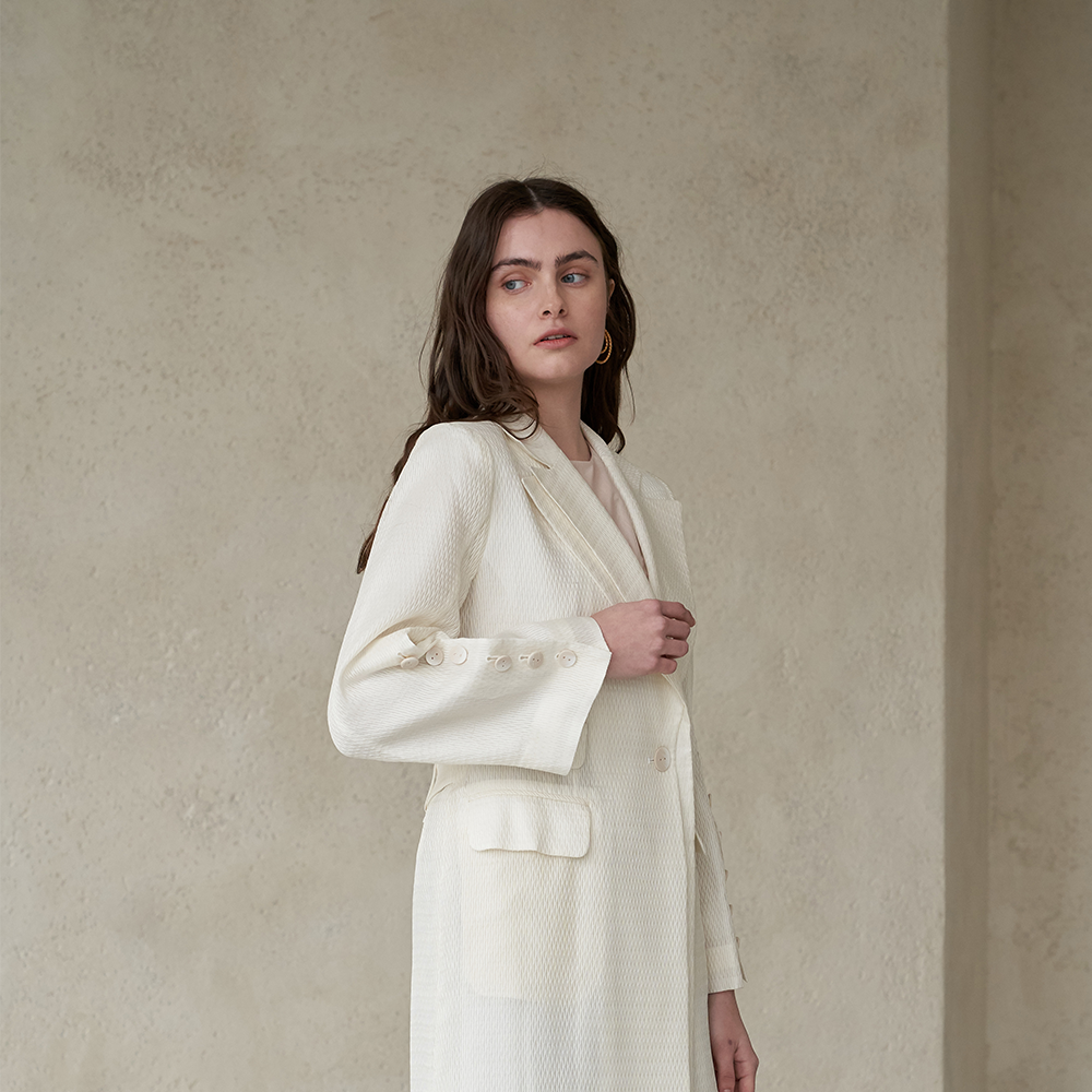 Ivory colored long coat