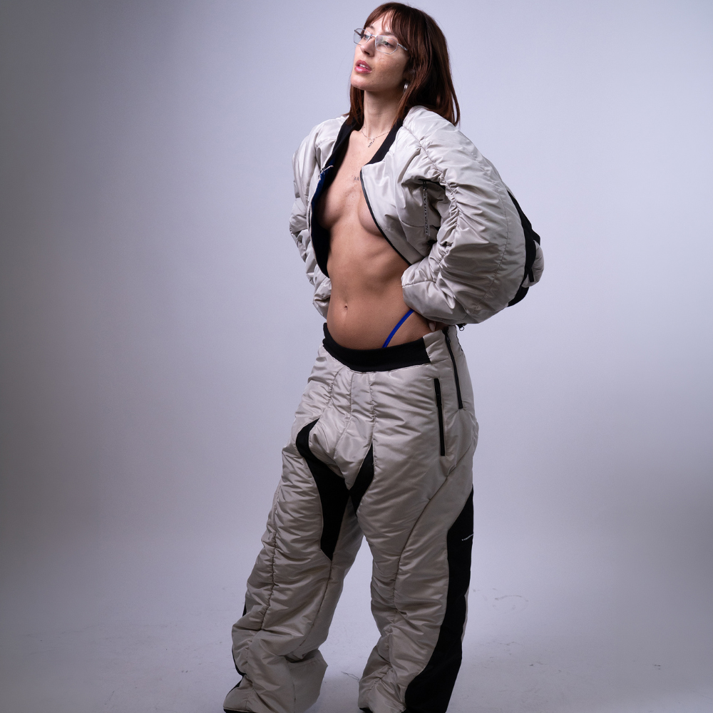 Shop online from our exclusive website and discover the Downforce Bomber Track Pants by Voitech®, crafted from a high-density technical shell with an insulated design for futuristic performance streetwear.