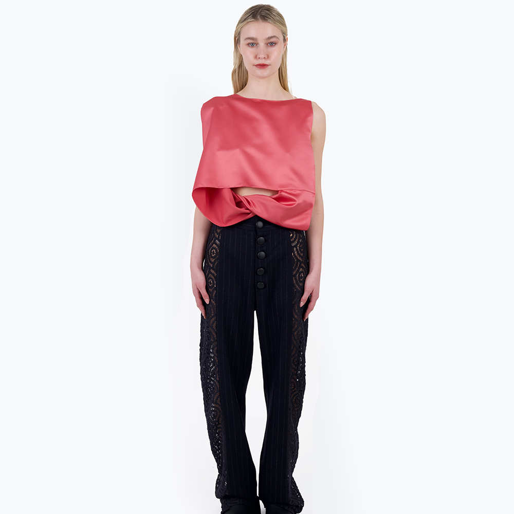 Shop Grace Weller's draped top with leather button. Stylish women’s clothing from a top clothing brand. Perfect for your shopping website. Shop now!