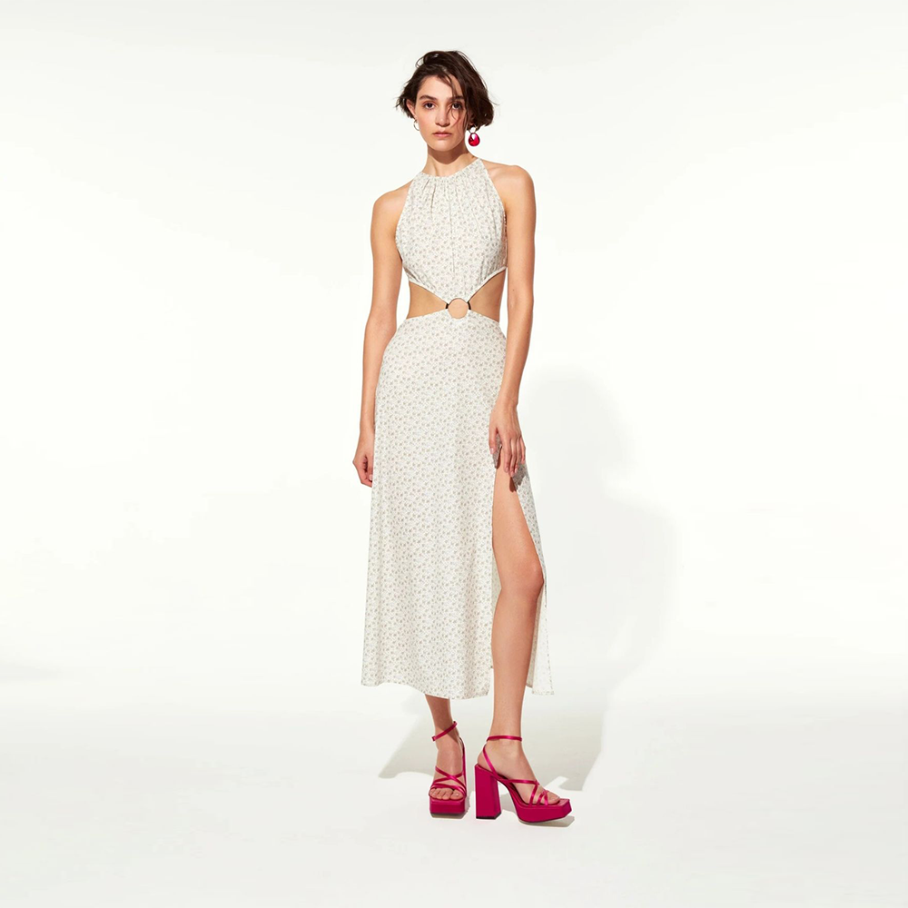 Eloise Ring Embellished Cotton Dress