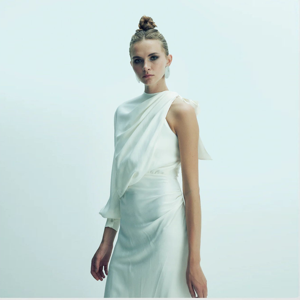 Emillien Asymmetric Satin Dress