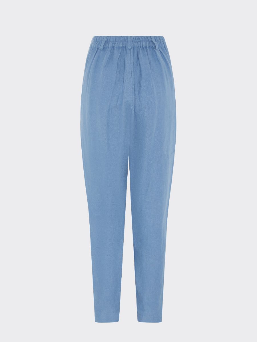 Women's Linen Suit Trousers in Blue | Sustainable | Fanfare