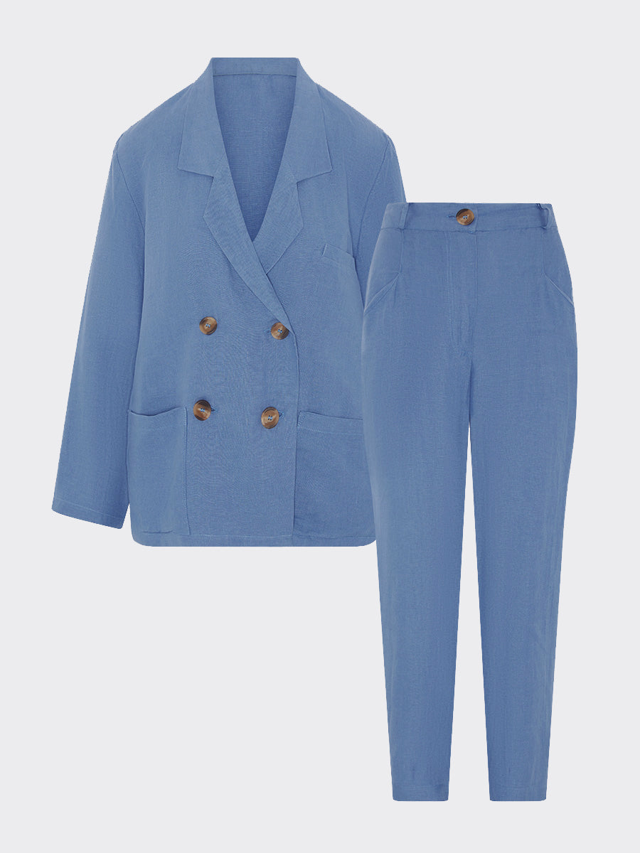 Women's Linen Suit in Blue | Sustainable | Fanfare