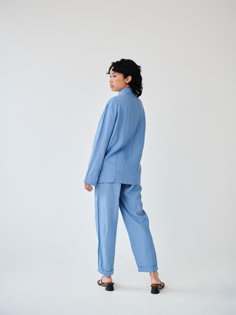 Women's Linen Suit in Blue | Sustainable | Fanfare