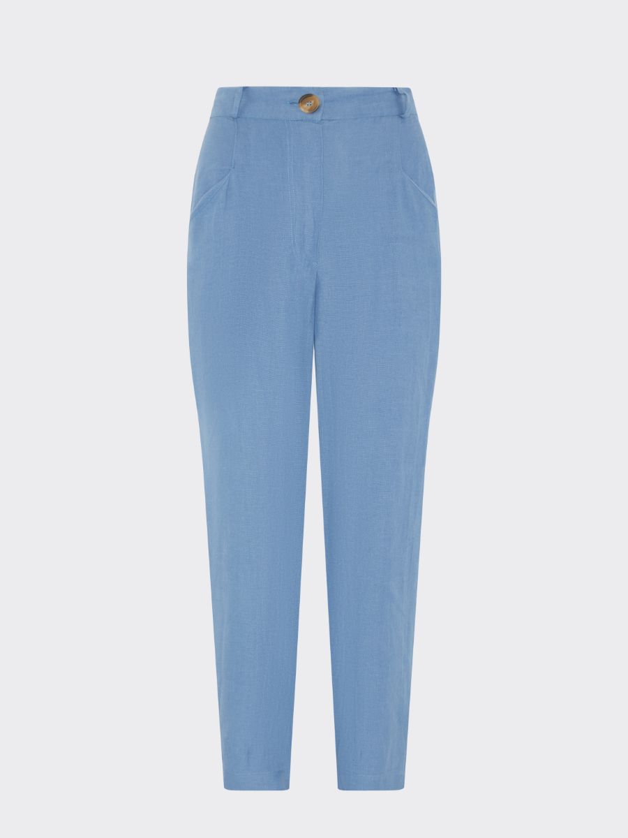 Women's Linen Suit Trousers in Blue | Sustainable | Fanfare