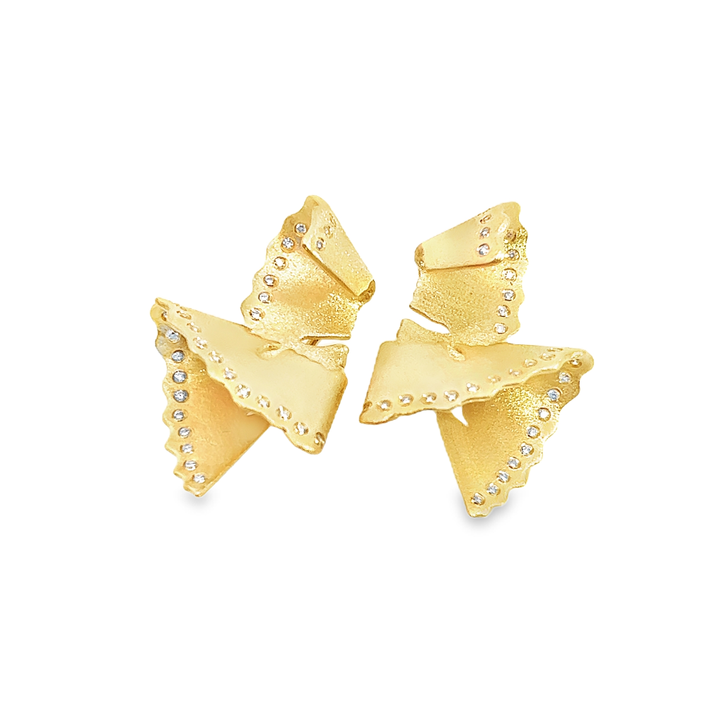 Shop online premium 18K gold earrings with sparkling cubic zirconia embellishments.