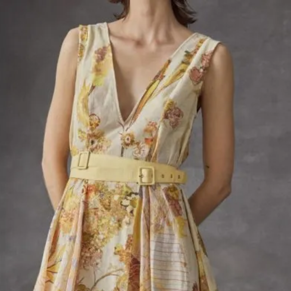 Leo And Lin's Perfect Summer Dress Is Cut From Ivory And Black Cotton-voile.