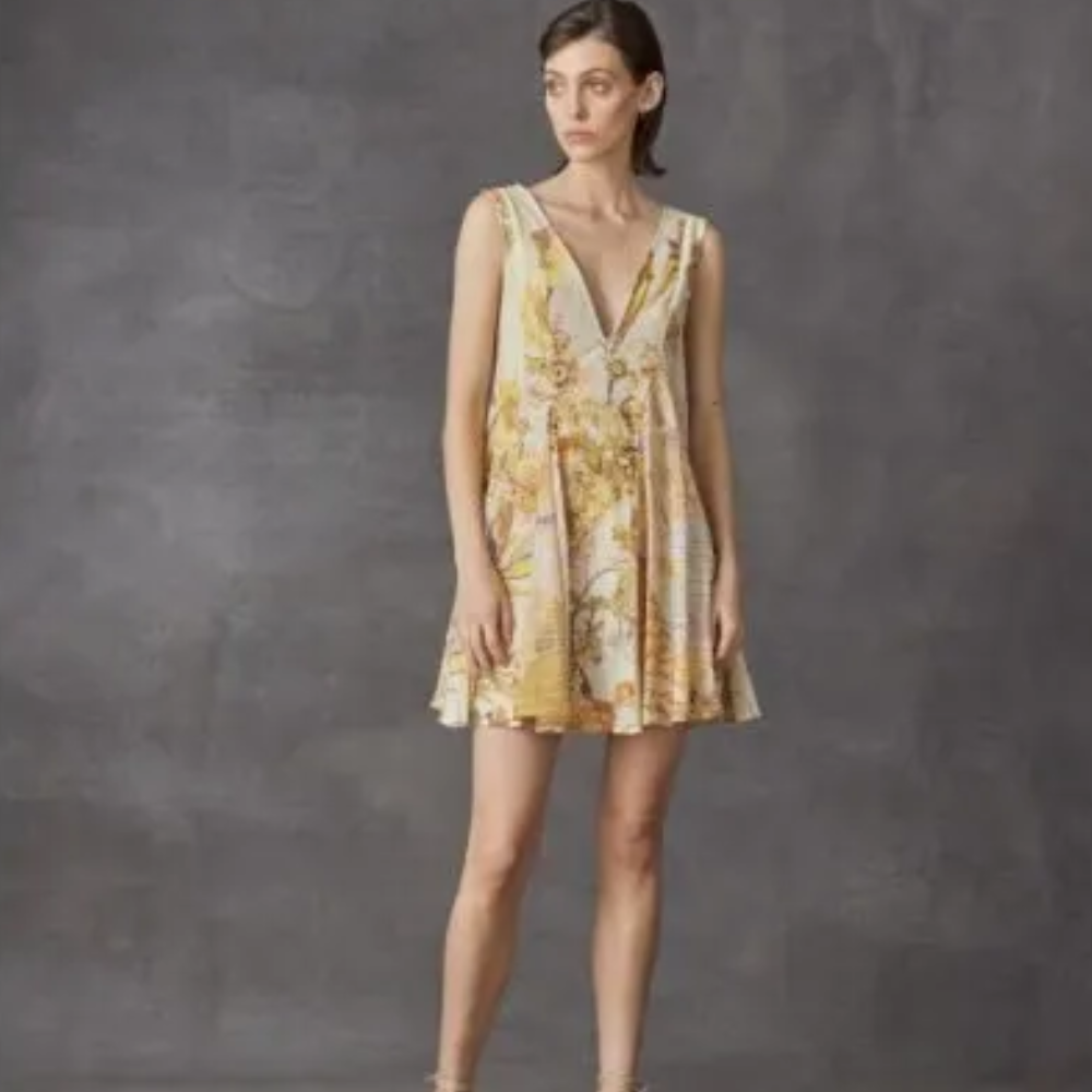 Leo And Lin's Perfect Summer Dress Is Cut From Ivory And Black Cotton-voile.