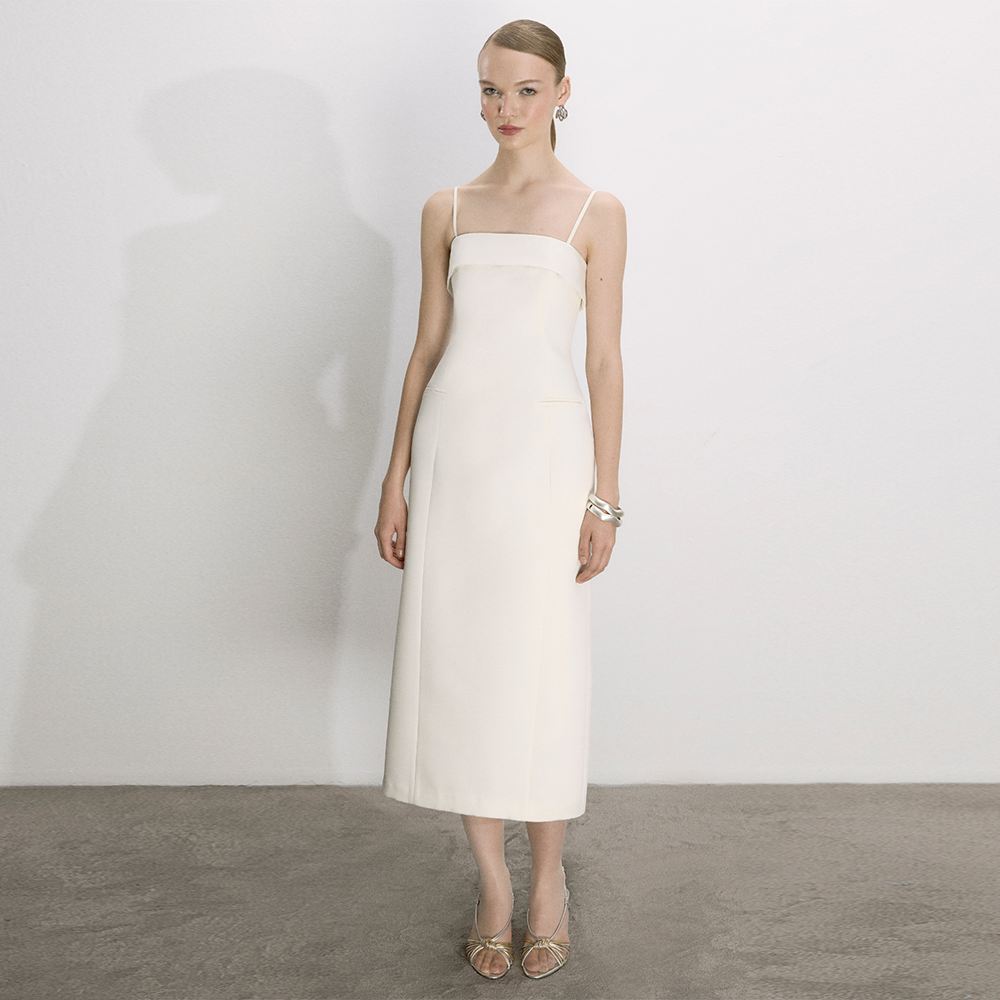 Gaia Long Dress in Vanilla Ice