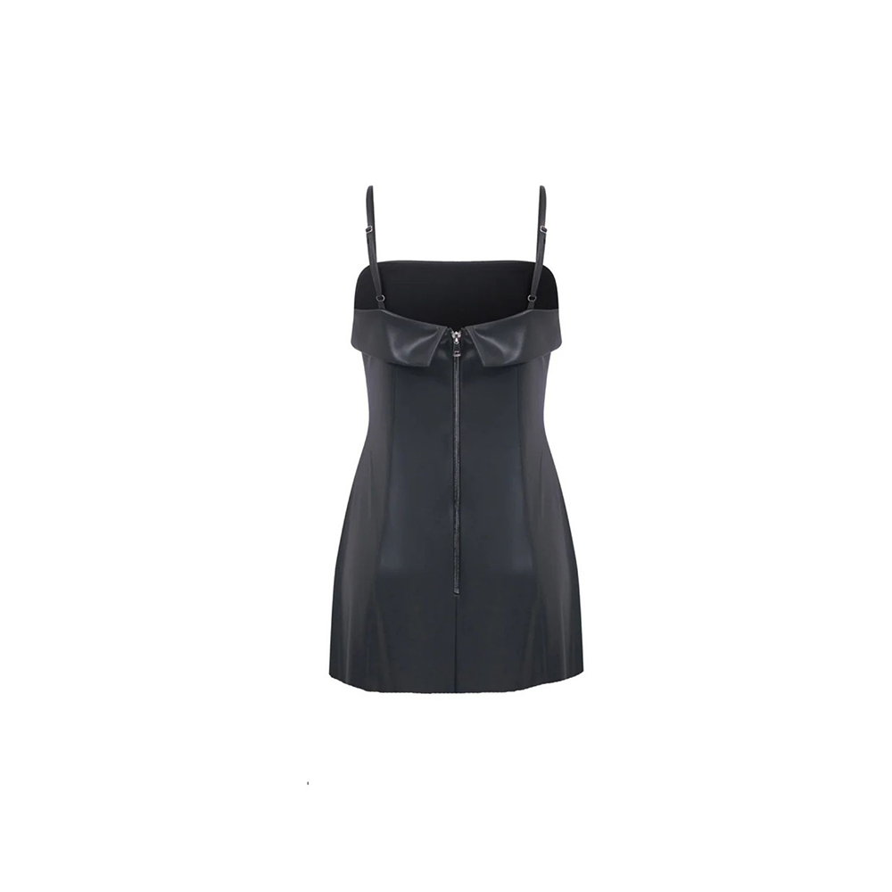 Gaia Mini Leather Dress in Black