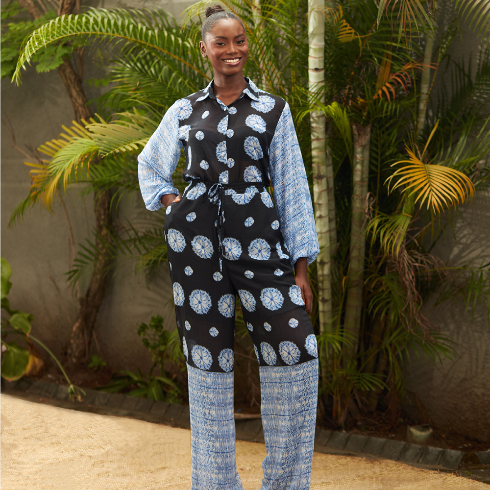 This Kwelaku Exclusive trouser set is your elevated loungewear in a geometric tribal print. 