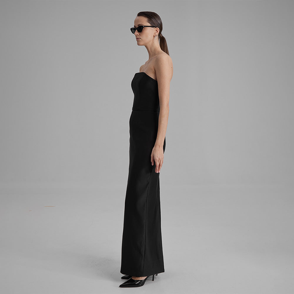 Gigi black strapless dress that showcases a refined simplicity that accentuates your natural grace. Explore our curation of designer dresses. Shop now!