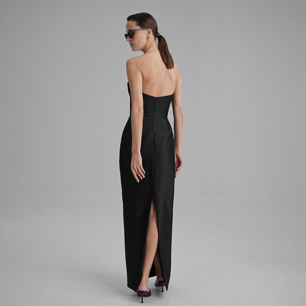 Gigi black strapless dress that showcases a refined simplicity that accentuates your natural grace. Explore our curation of designer dresses. Shop now!