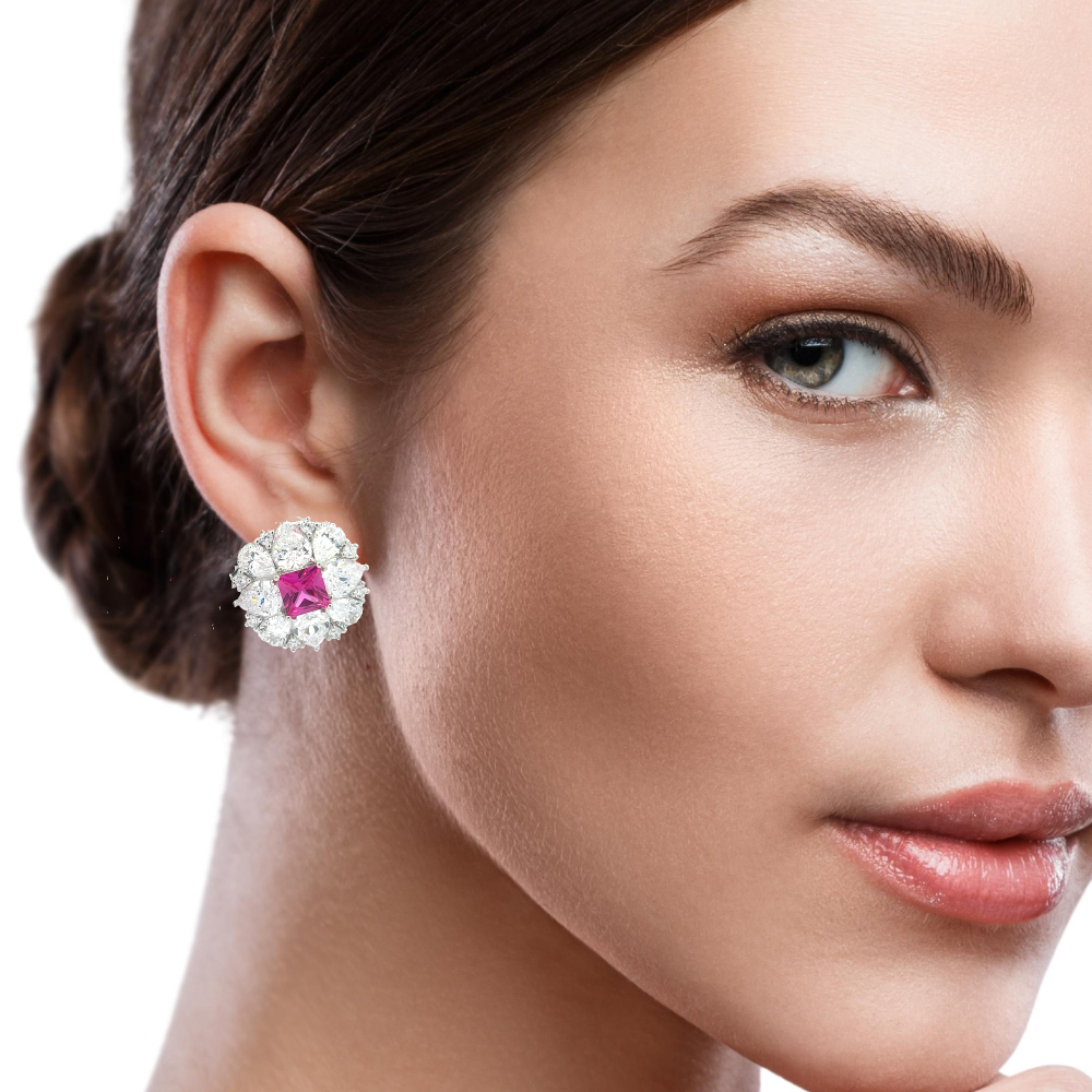 Pink Sapphire Shero Studs