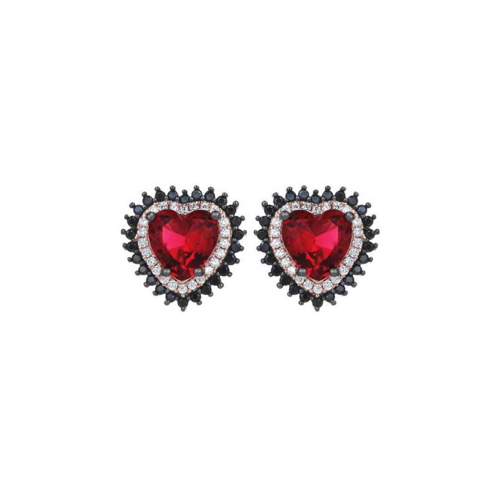 These stunning earrings represent a strong precious beating heart. 18 carat Rose Gold Plated Studs.