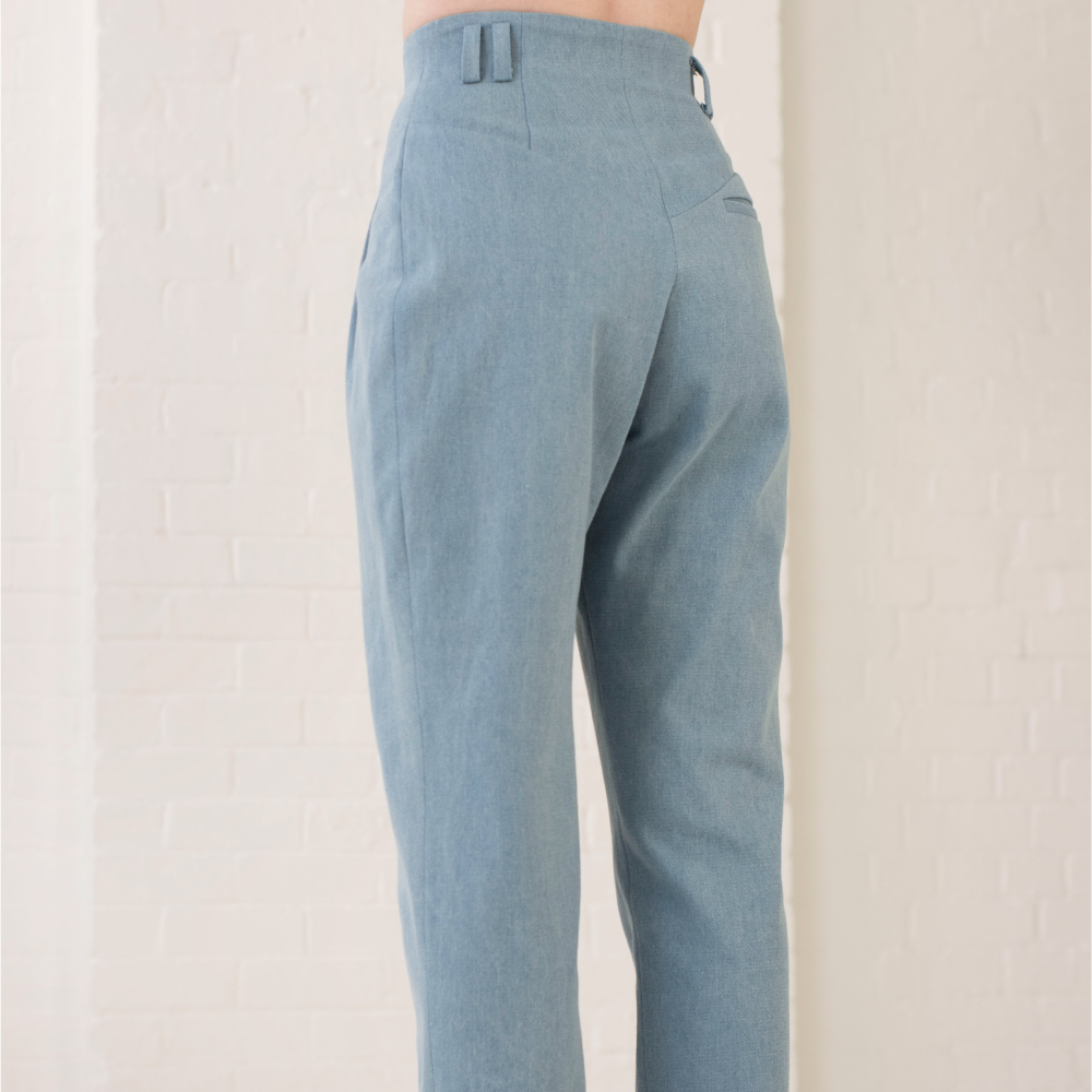 This high waist trousers are inspired by '80s tuxedos ‘,which is our stylist favourite fashion period. 