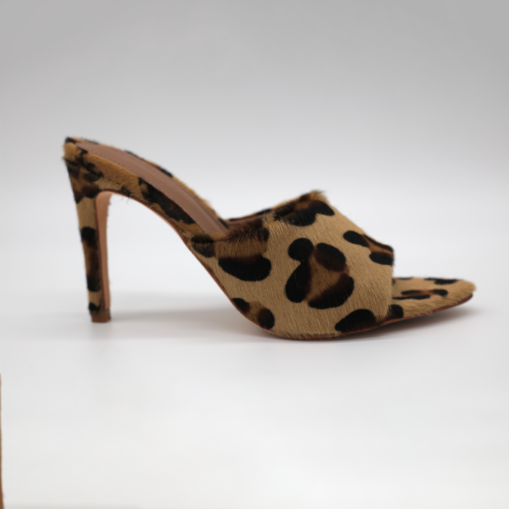 Horsy Leopard Brown Mules