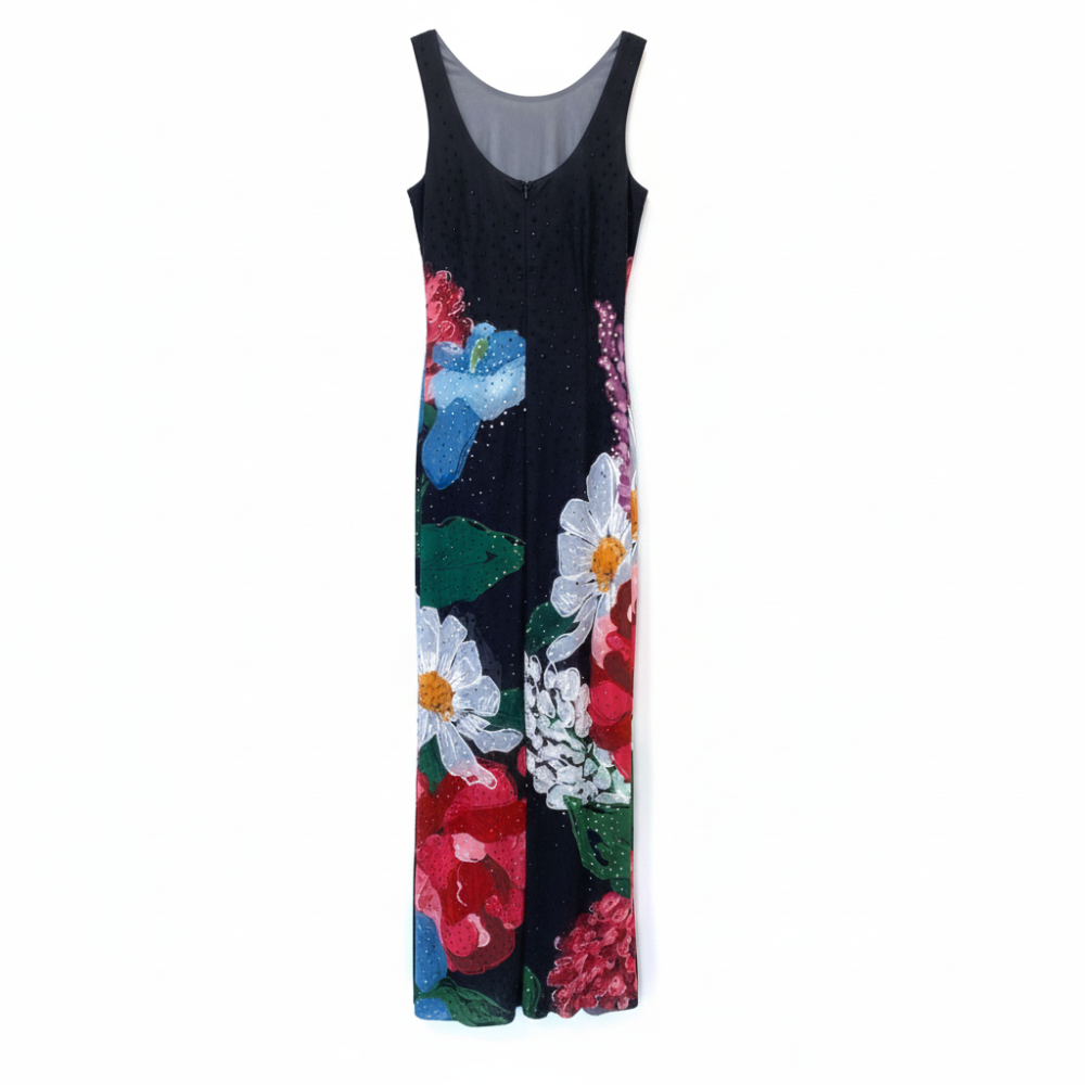 Vibrant floral mesh dress in recycled fabric. Flattering day-to-night fit. Shop premium styles online.