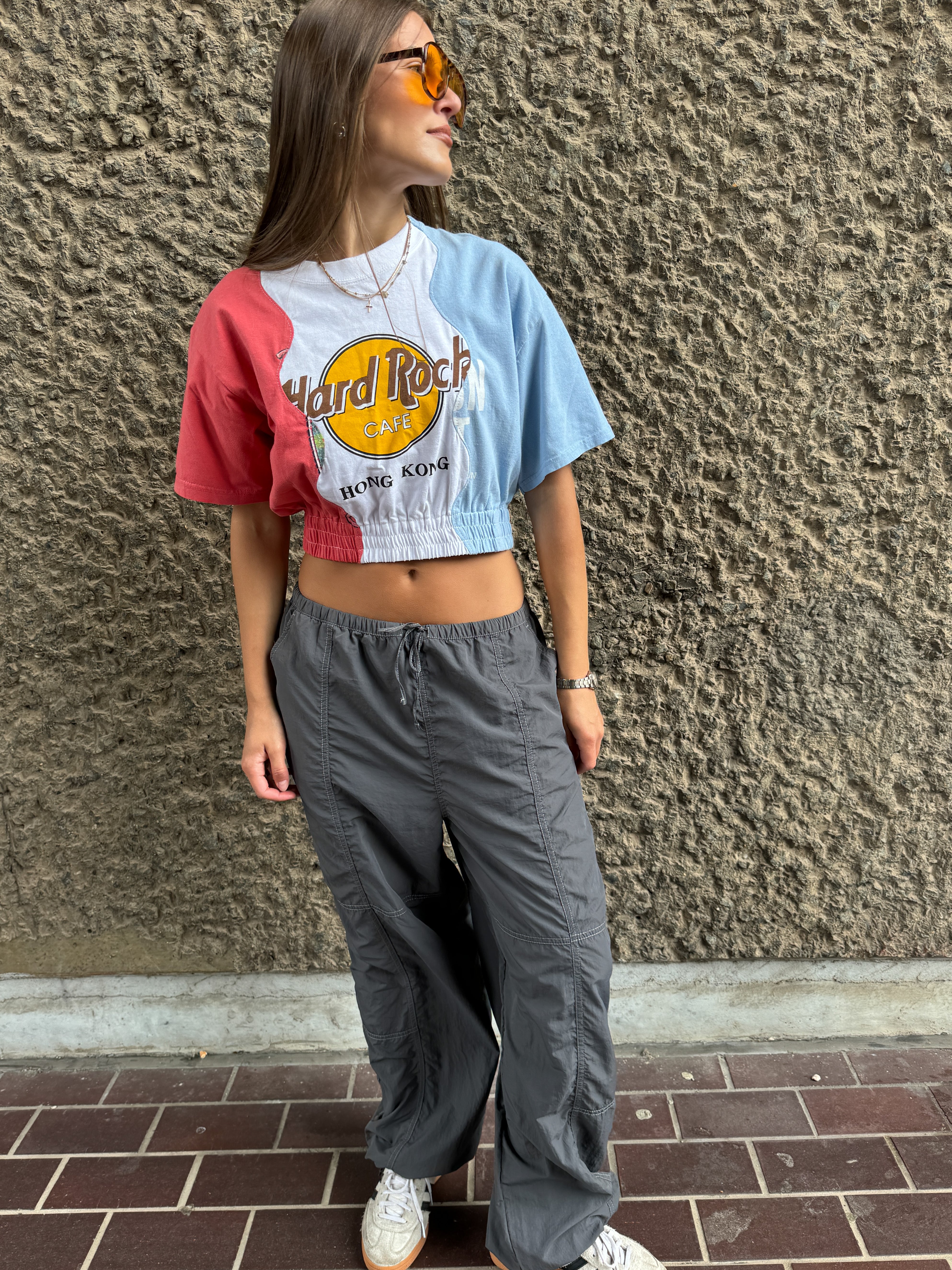 Amber Vintage Spliced Crop Top size 8/10