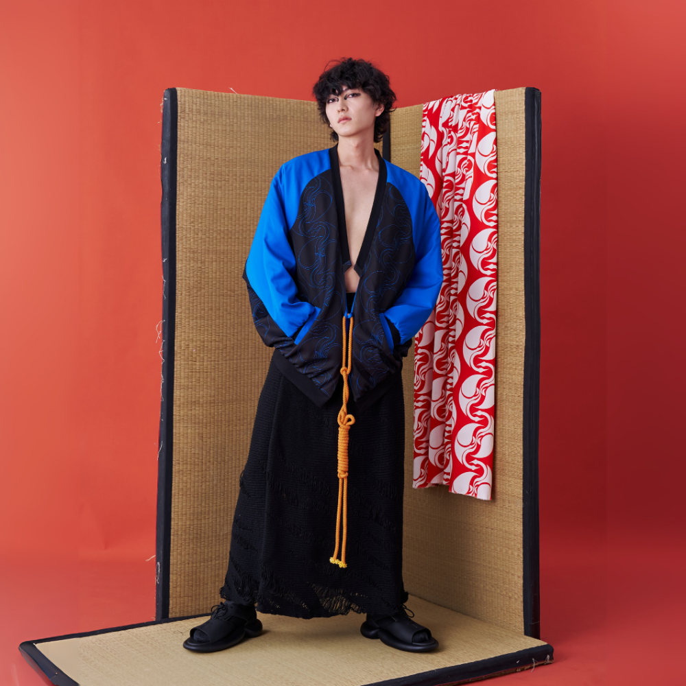 Elegant INF Deconstructed Japanese Kimono-inspired Baseball Jacket for clothing store for women. Shop Now!