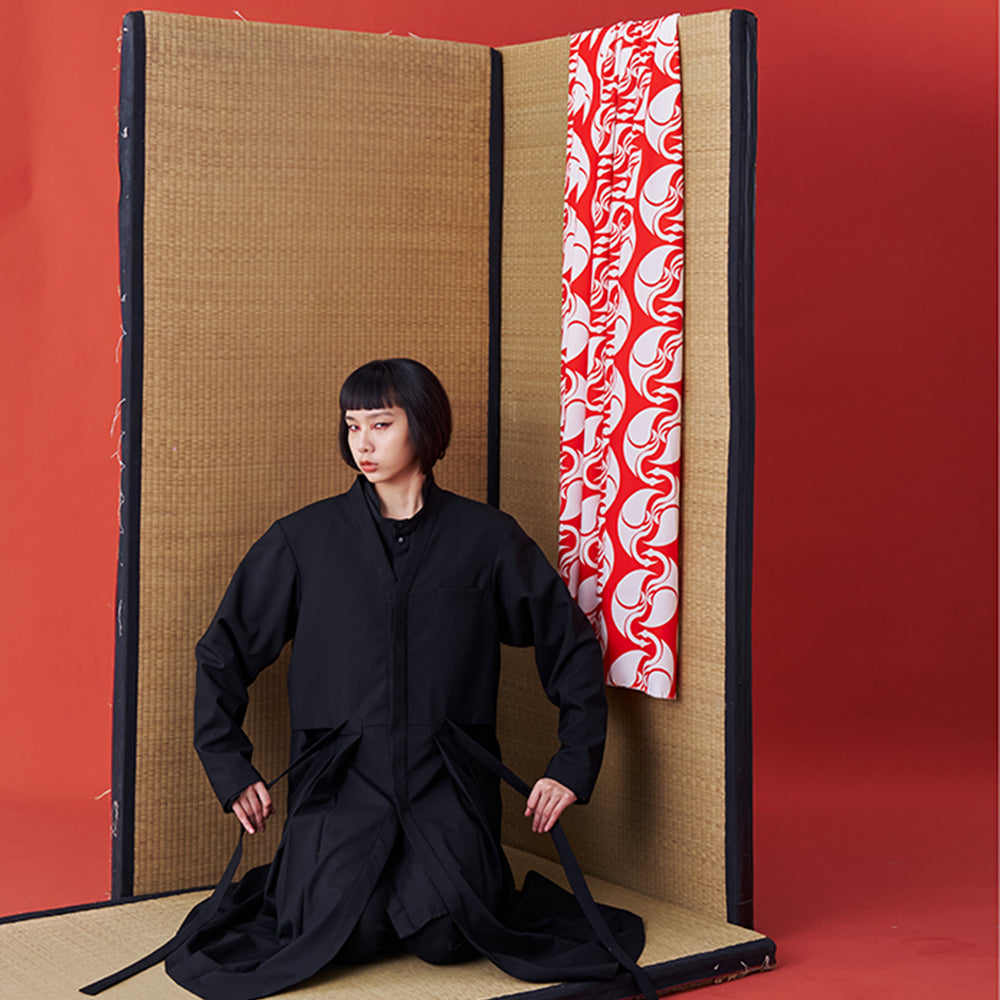 Explore designer clothing online with INF Kimono Suit Jacket Black. Shop Now!