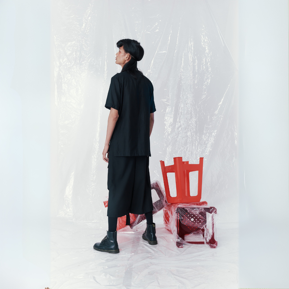 Modern designer wear INF Multi Layered Pocket Short Sleeve Shirt Shop Now!