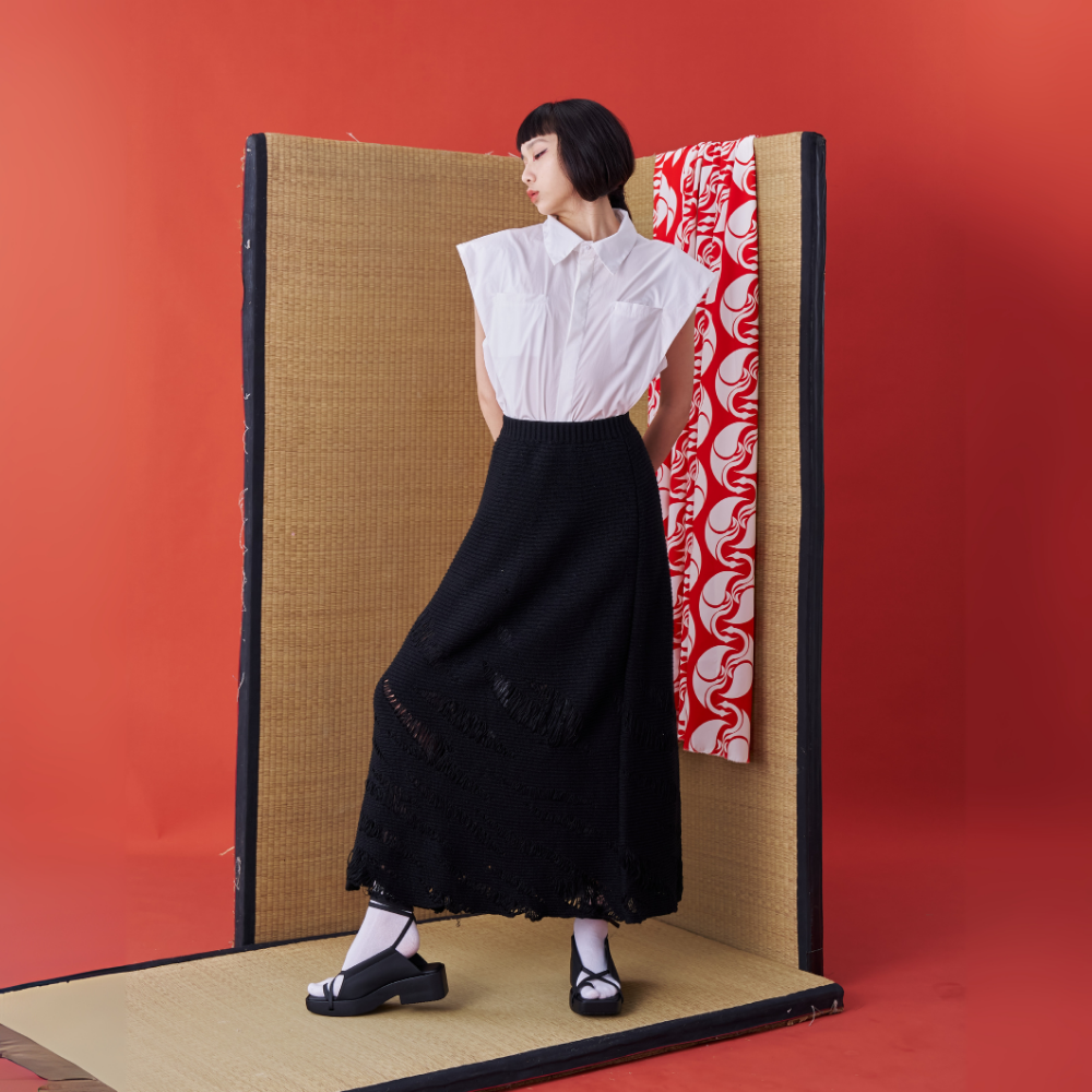 Explore INF Tiger Stripe Knit Long Skirt at our online clothing store. Shop Now!