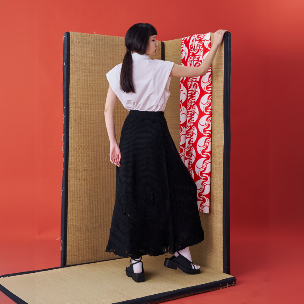 Explore INF Tiger Stripe Knit Long Skirt at our online clothing store. Shop Now!