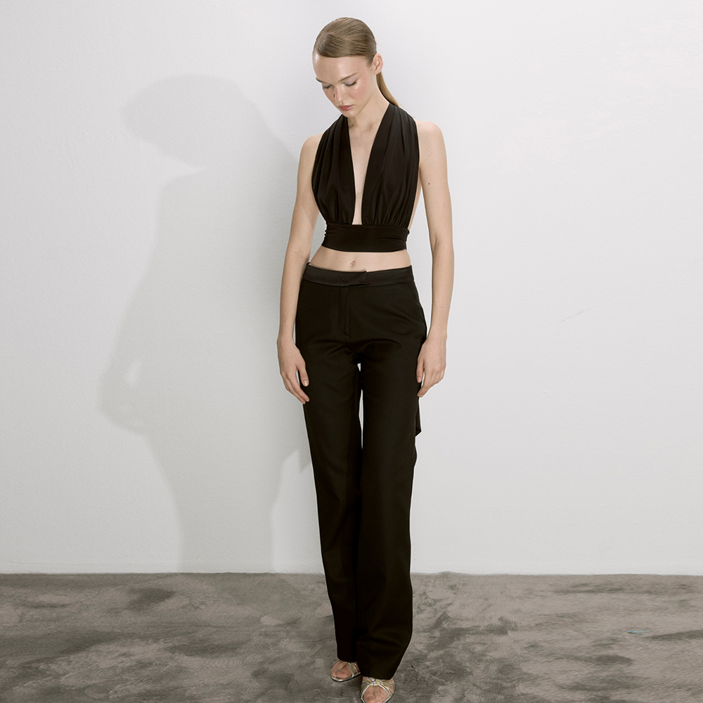 Ines Jersey Blouse in Black