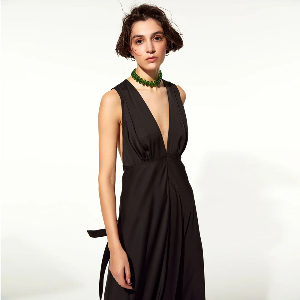 Jain Tie Back Dress in Black