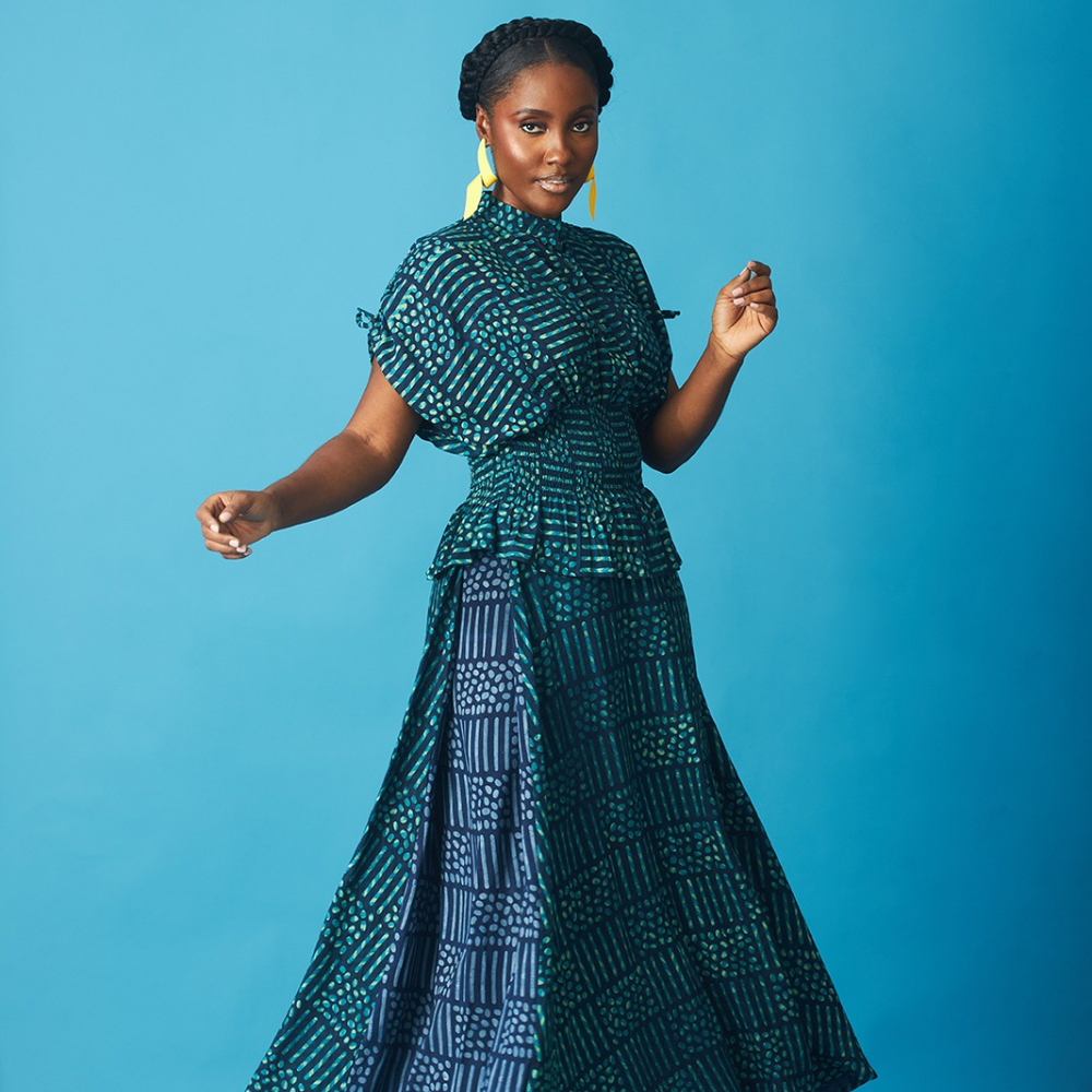 Jelly Indigo Asymmetric Skirt