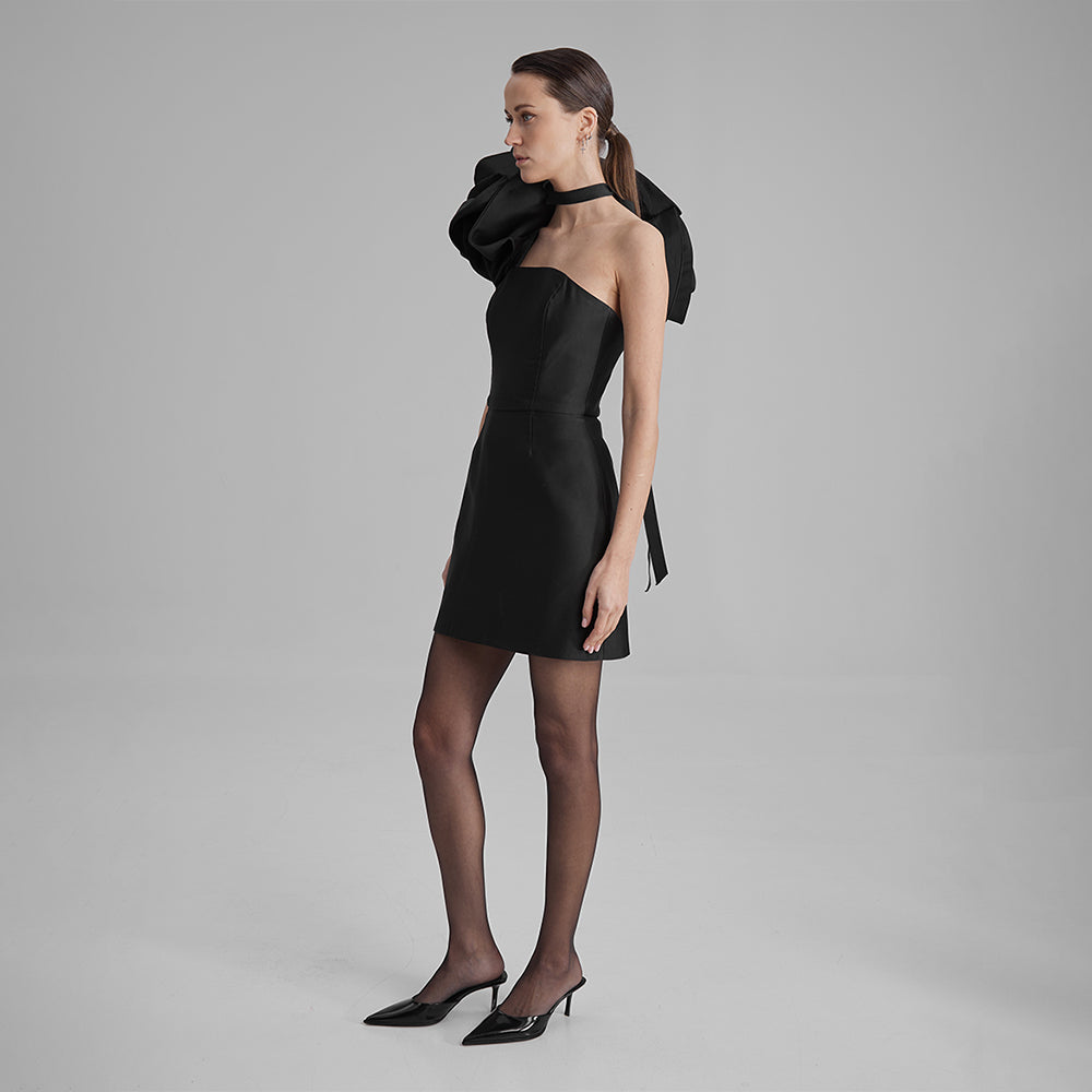 Step into contemporary elegance with our black mini dress with strapless corset and frills. Explore our range of mini dresses for women. Shop now!