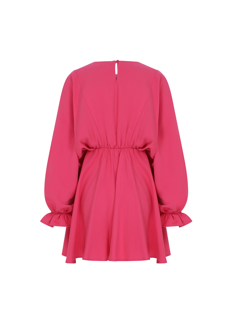 July Ruffled Mini Dress in Virtual Pink
