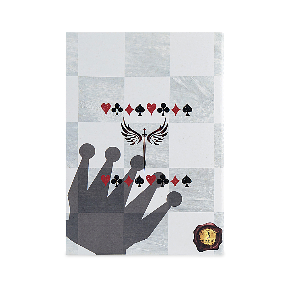 Discover the King Card Notebook at The Luxe Maison, featuring a chessboard-inspired King of Hearts design, translucent vellum cover, and premium pages. Made in Dubai.